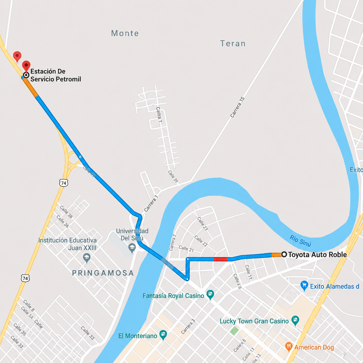Mapa completo de la Ruta 2 del Test Drive