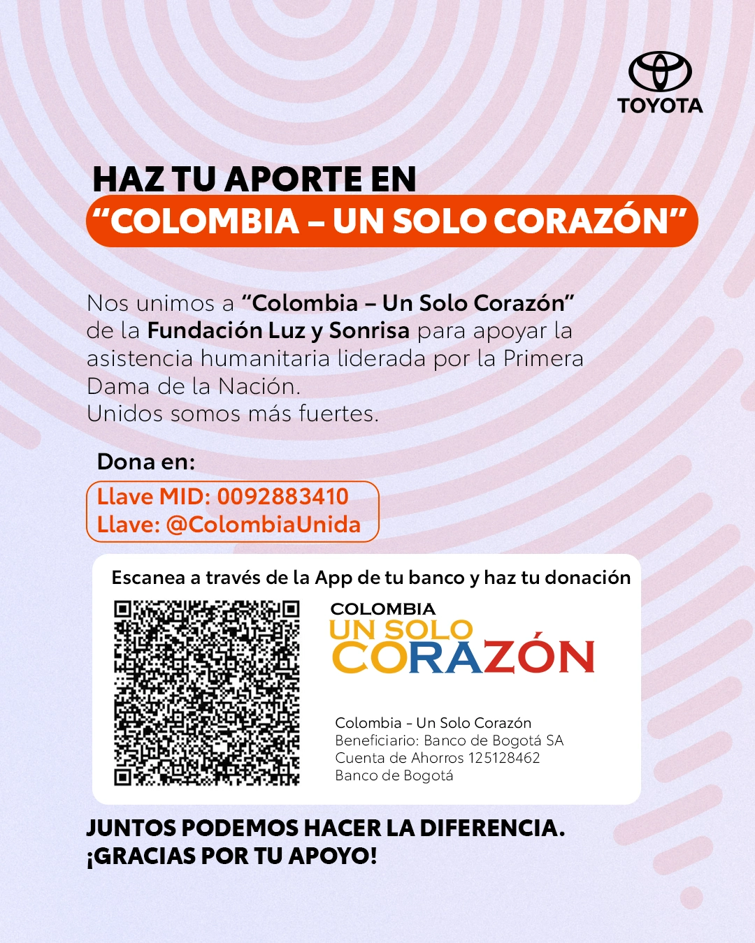 Haz tu aporte en Colombia un solo corazón